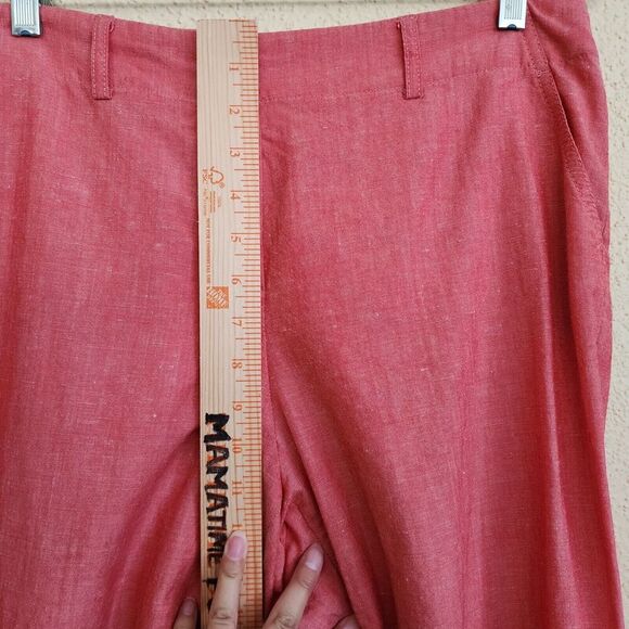 LOUIS FERAUD Women's Linen Virgin Wool Blend Straight Leg Knit Pants SIZE 12 EUC - Picture 6 of 12